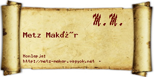 Metz Makár névjegykártya